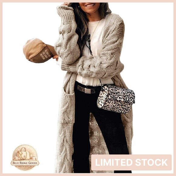 Oversized Cable Knit Cardigan Coats Chic Minimal Elegant Long Sleeve Sweater